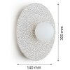 Designerski kinkiet ceramika Bolesławiec płaski talerz biały w kropki rękodzieło na ściane wyjątkowy BOLL 8936 Argon x Manufaktura w Bolesławcu 